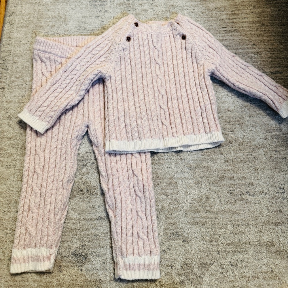 Janie and Jack Soft Pink Sweater and Pants